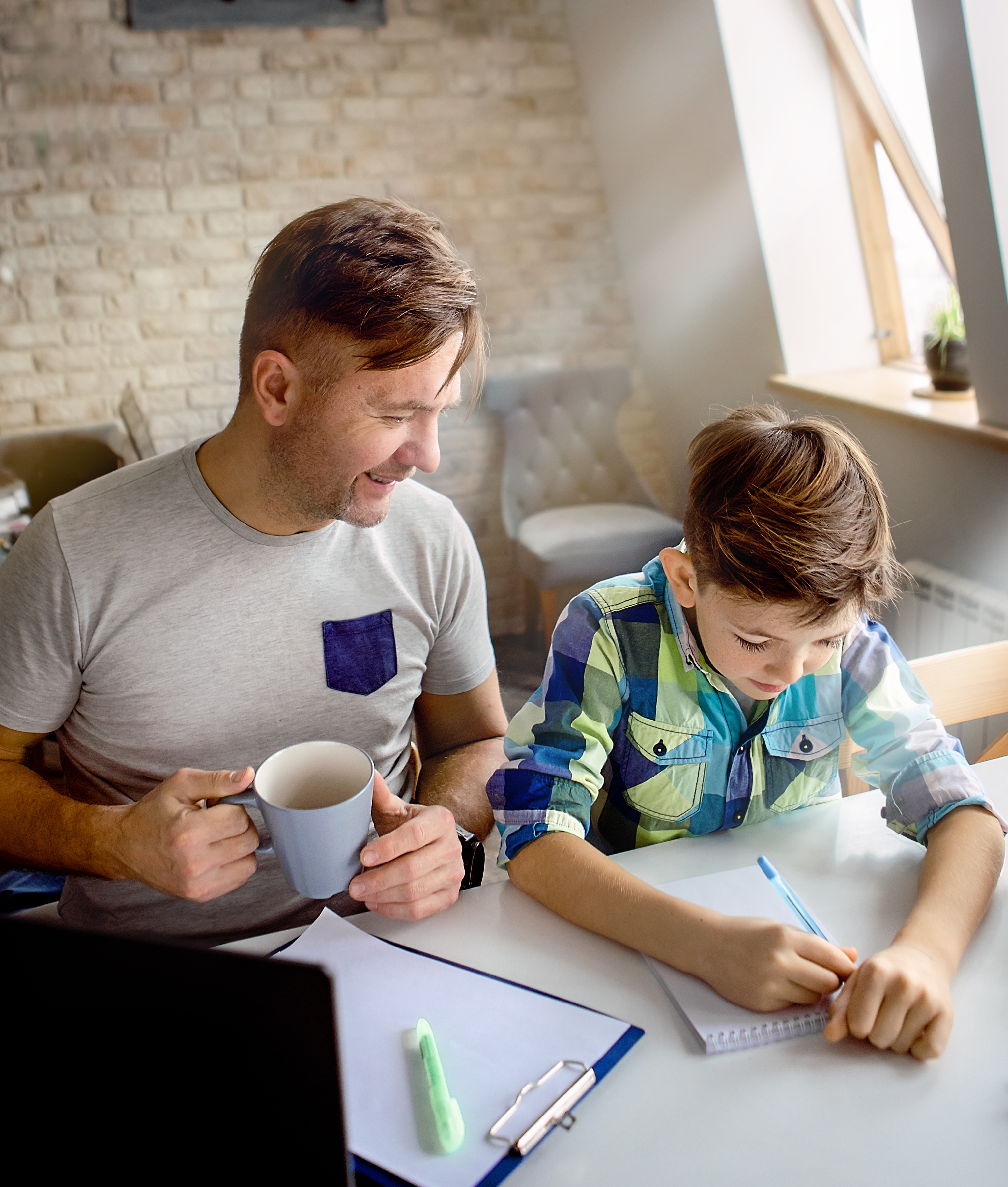 Parent and child enjoying a clean home